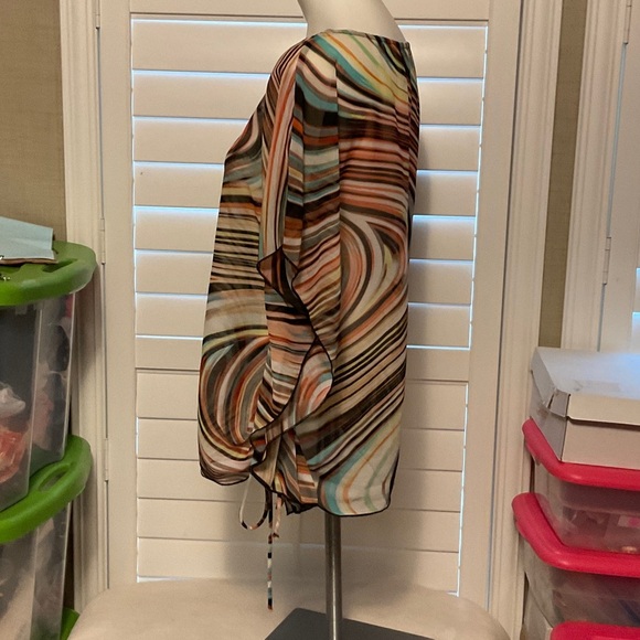 Halo Vibrant Swirl Women's Blouse - Picture 4 of 7